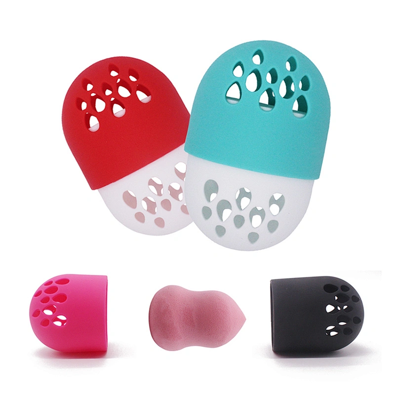 JZG 1pcs New Design Travel Beauty Carring Drying Holder Case Silicone Makeup Sponge Holder With Lid