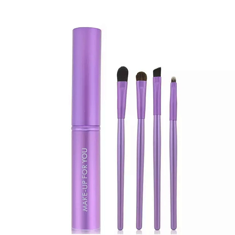 JZG Factory High Quality Vegan Mulit-color Gift 1 Dollar 4pcs Makeup Brush Set Mini Makeup Brush