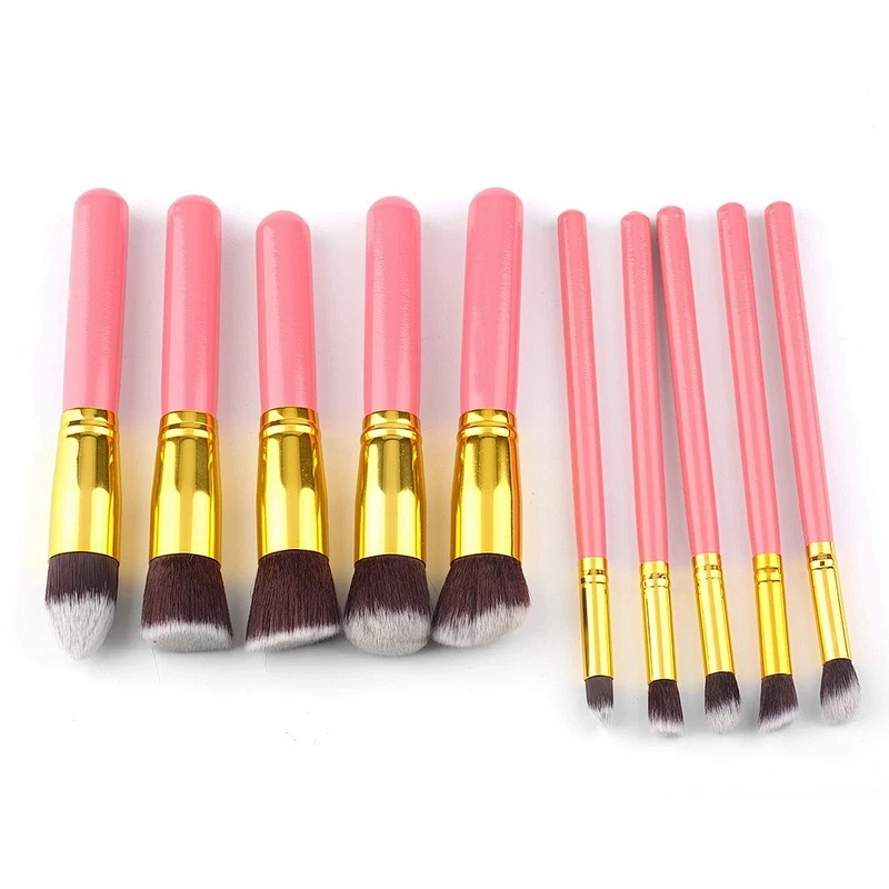 10PCS Makeup Brushes Eyeshadow Rouge Lipstick Liquid Foundation Brushes Cosmetic Tools Soft Natural-synthetic Hair Brush Kits