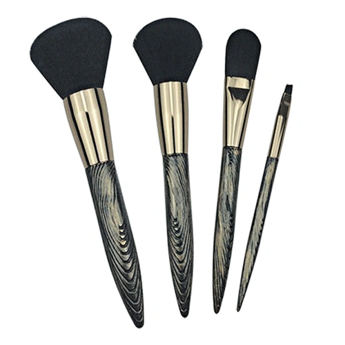 4pcs Mini Makeup brush Set Coffee color Cosmetics Kit high-end Make up Tool Hair Foundation Brushes Kit