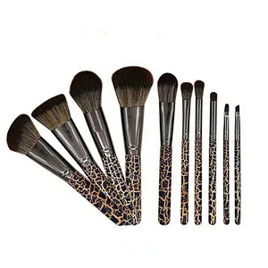 10pcs Leopard print pattern beauty cosmetics makeup brush set