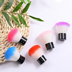 Private Label Portable OEM Pink Acrylic Powder Remover Cleaning Tool Nail Brush Cleaner Nail Dust Brush Mushroom brush