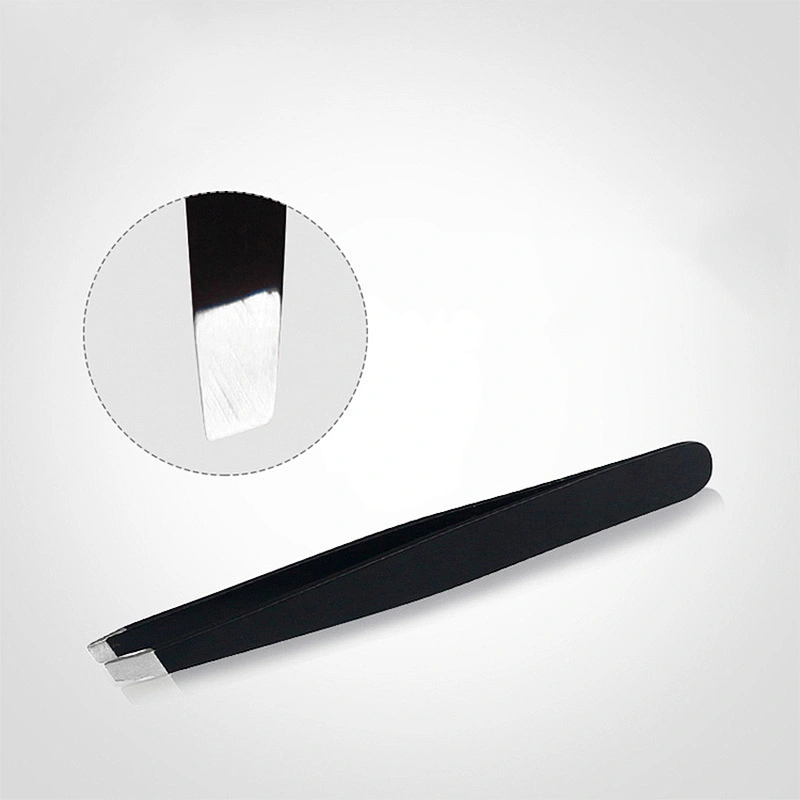 JZG 1pcs Black Wholesale Best Tools Private Label LOGO OEM Custom Professional Eyebrow Tweezers