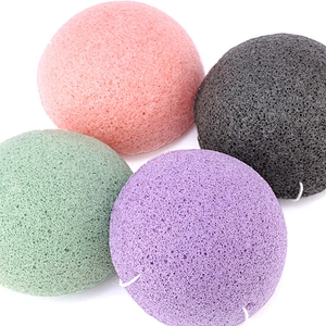 JZG Wholesale 100% Natural Skin Care Various Colors Water Drop Shape Pure Natural Konjac Face Sponge For Facial Cleaning Pad