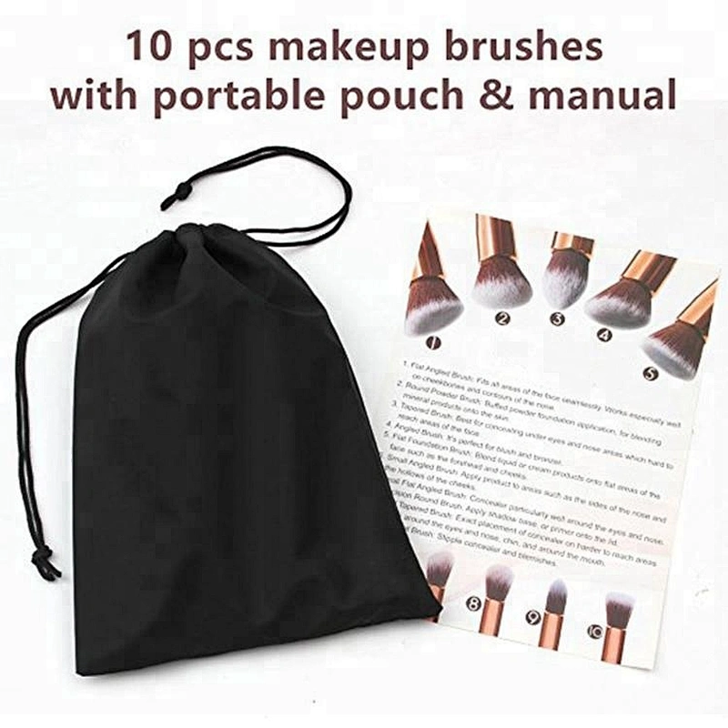 JZG Best seller 10pcs custom logo makeup brushes with nylon hair