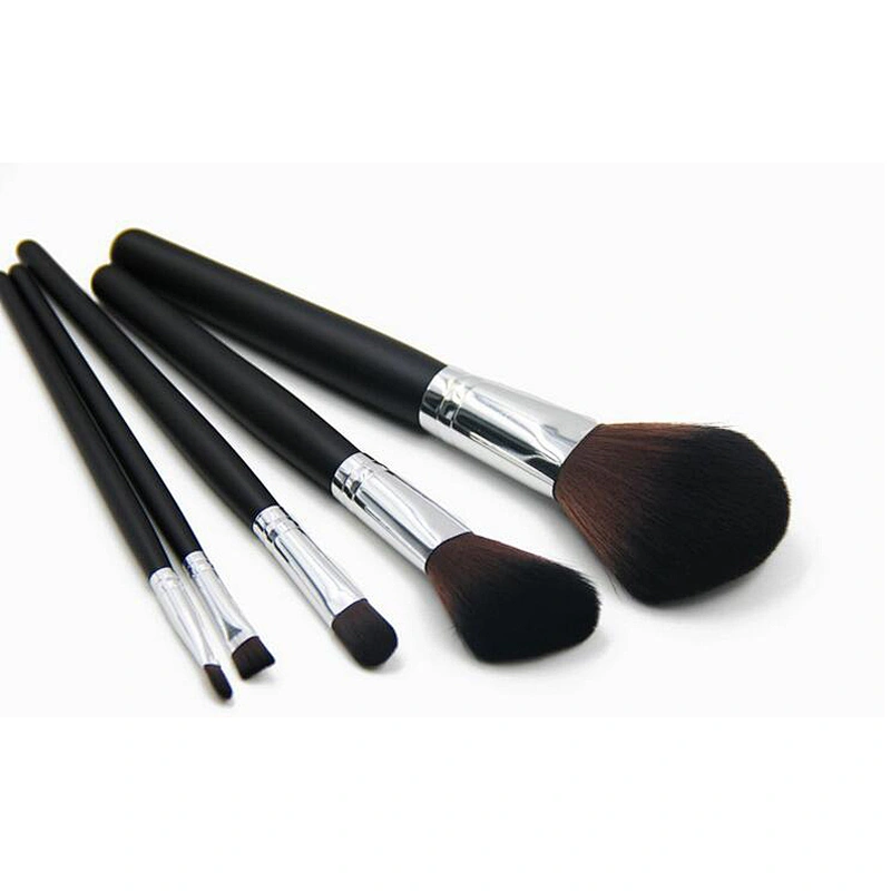 Wholesale cosmetic tools 5pcs professional custom logo powder blush eyeshadow eyebrow lip brush makeup brush set