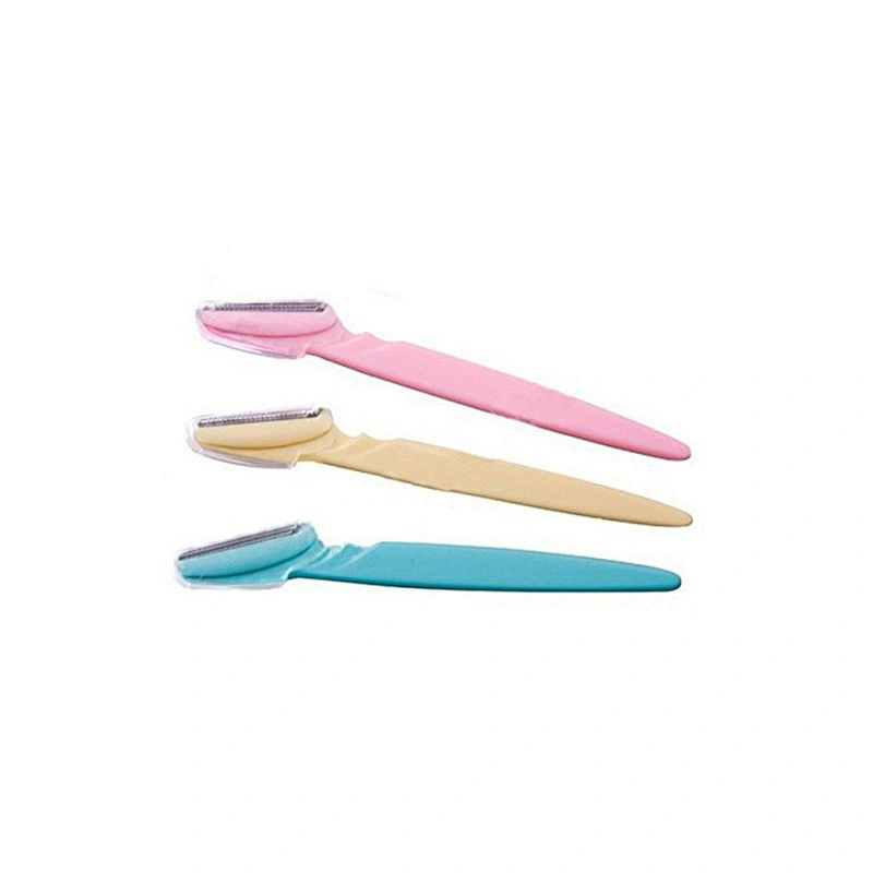 JZG 1pcs Private Label LOGO Wholesale Plastic Eyebrow Hair Remover Pink Eyebrow Shaver Razor