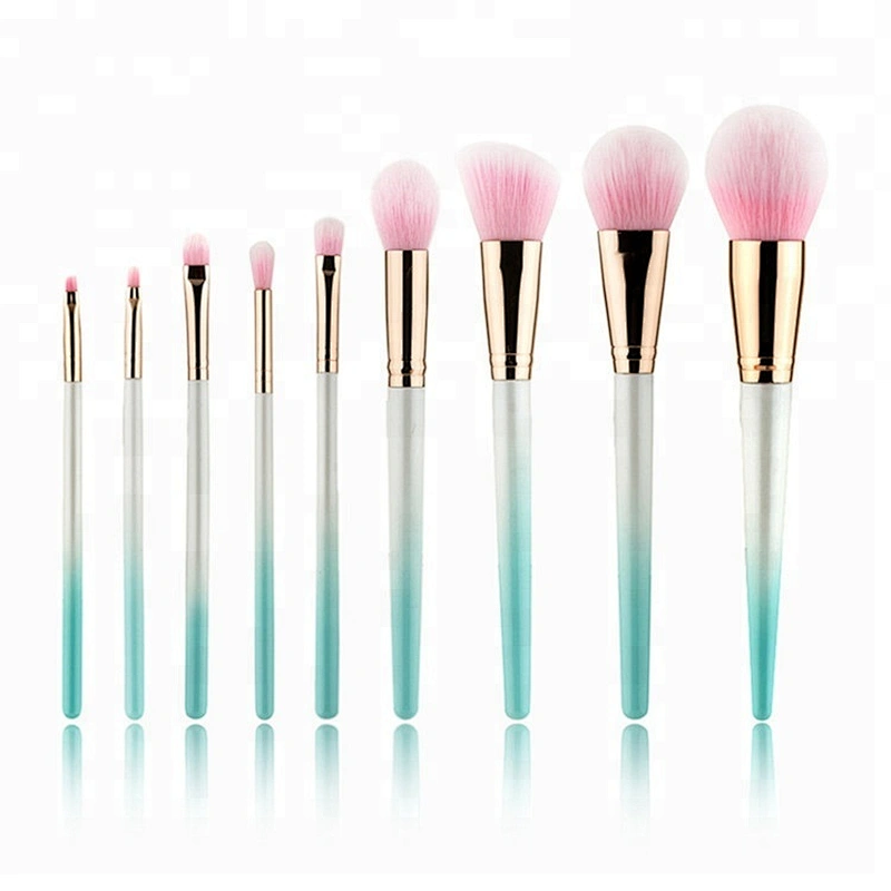 9pcs Pink Hair Wood Handle Makeup Brushes Set Foundation Blending Powder Eye Face Brush Cosmetic Beauty maquillaje