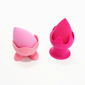 JZG 1pcs Private Label Logo OEM Soft Silicone Cosmetic Makeup Sponge Holder Beauty Make Up Puff Stand Container Wholesale