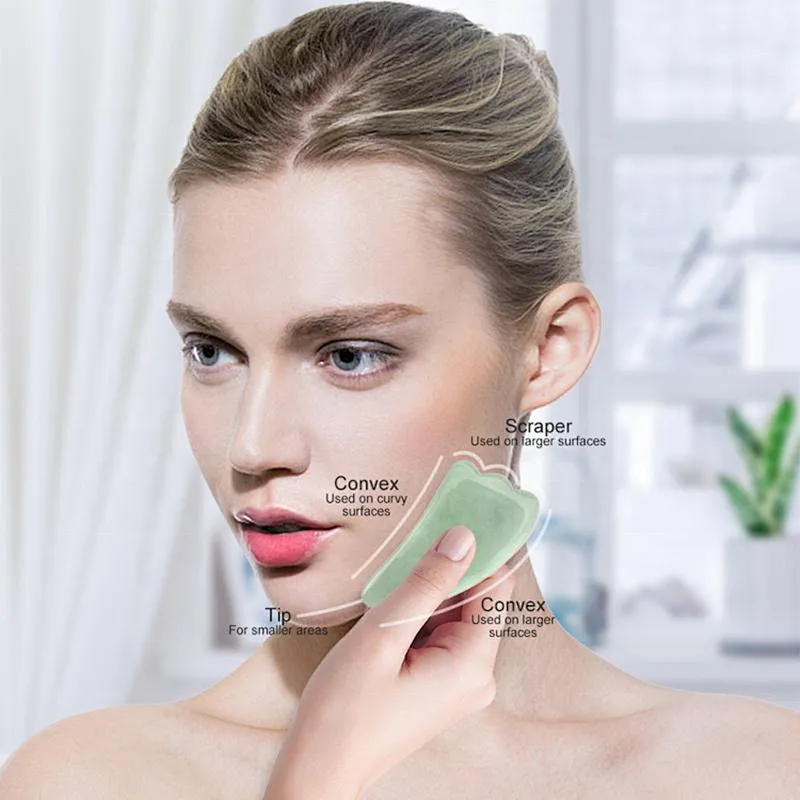 Quartz Roller Slimming Face Massager Natural Jade Facial Massage Roller Stone Skin Beauty Care Set