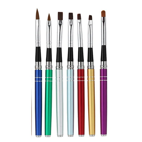 New Nail Product Golden Metal Handle Acrylic Brush Kolinsky Nail Brush Brushes 8 10 12 14 16