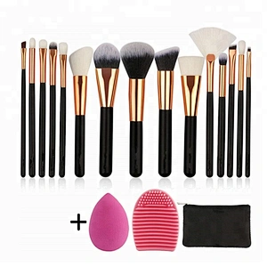 15pcs Pro Makeup Brushes Set Eye shadow Eyeliner Powder Foundation Blush Lip Beauty Make up Brush Tools & Cosmetic Bag