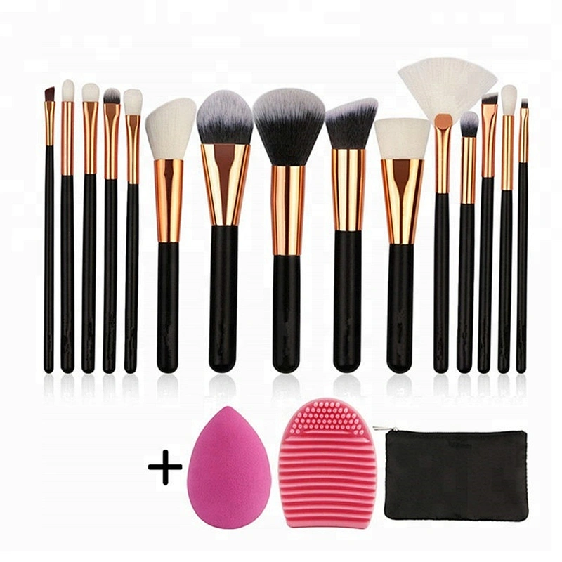 15pcs Pro Makeup Brushes Set Eye shadow Eyeliner Powder Foundation Blush Lip Beauty Make up Brush Tools & Cosmetic Bag
