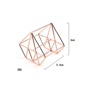 JZG 1pcs Rose Gold Metal Sponge Stand Drying Diamond Shape Rack Makeup Puff Holder