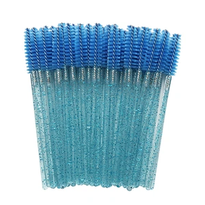 Beautiful High End Disposable Blue Crystal Eyelash Mascara Brushes Wands Crystal
