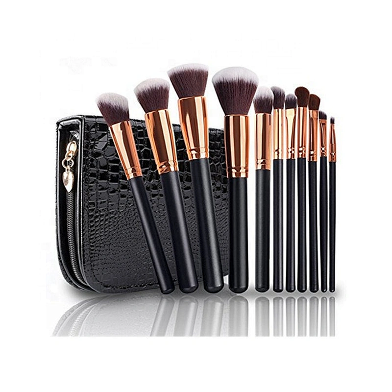 11pcs Private label makeup brush set with makeup bag