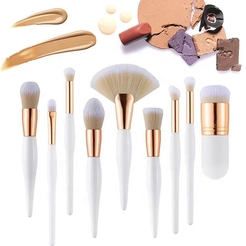 Makeup Brush Set With Case 9Pcs Eye Shadow Foundation Blending Contouring Blushing Highlight Concealer Cosmetics Makeup Brushes