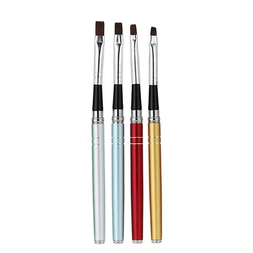 Custom Logo Black Pure Kolinsky Metal handle Nail Brush for Manicure Powder
