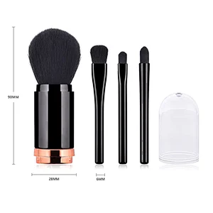 JZG Vegan New Style Double Side Makeup Brushes Retractable 4 in 1 Mini Makeup Brush Set For Travel