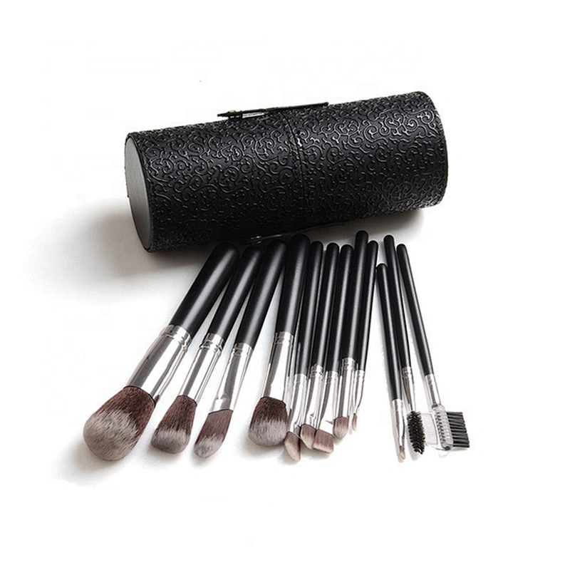 professional 12pcs makeup brush sets with makeup cylinder