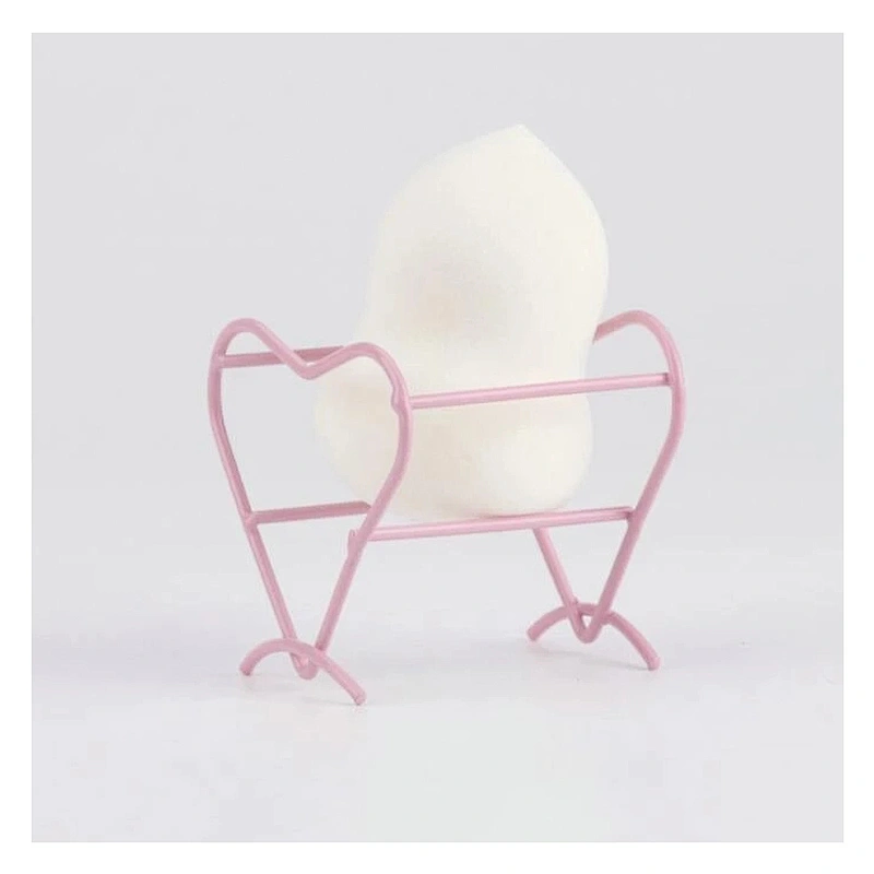 JZG 1pcs Free Sample Hot Unique Design Heart Shape Beauty Accessories Puff Sponge Display Stand Rack Metal Puff Drying Holder