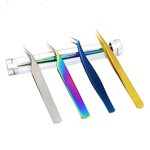 JZG 1pcs Colorful New Design Stainless Steel Eyelash Extension Tweezers Volume Eye Lashes Tweezers Makeup Tool Eyebrow Tweezer