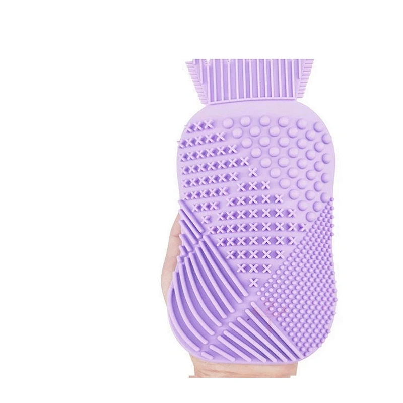JZG Wholesales Factory Price Newest Big Pineapple Shape Multi-color Silicone Beauty Accessories Makeup Brush Cleaner Pad Mat