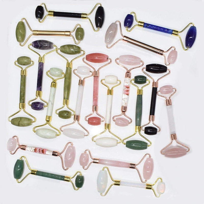 Jade Roller Rose Quartz Amethyst Aventurine Obsidian Jade Rollers With Latest Improvements Noise Free Premium Quality Big Stock