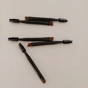 Double-Ended Eye Shadow Brush  Mini Compact Wood Handle Makeup Eyeshadow Brush Tool