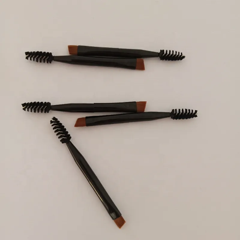 Double-Ended Eye Shadow Brush  Mini Compact Wood Handle Makeup Eyeshadow Brush Tool