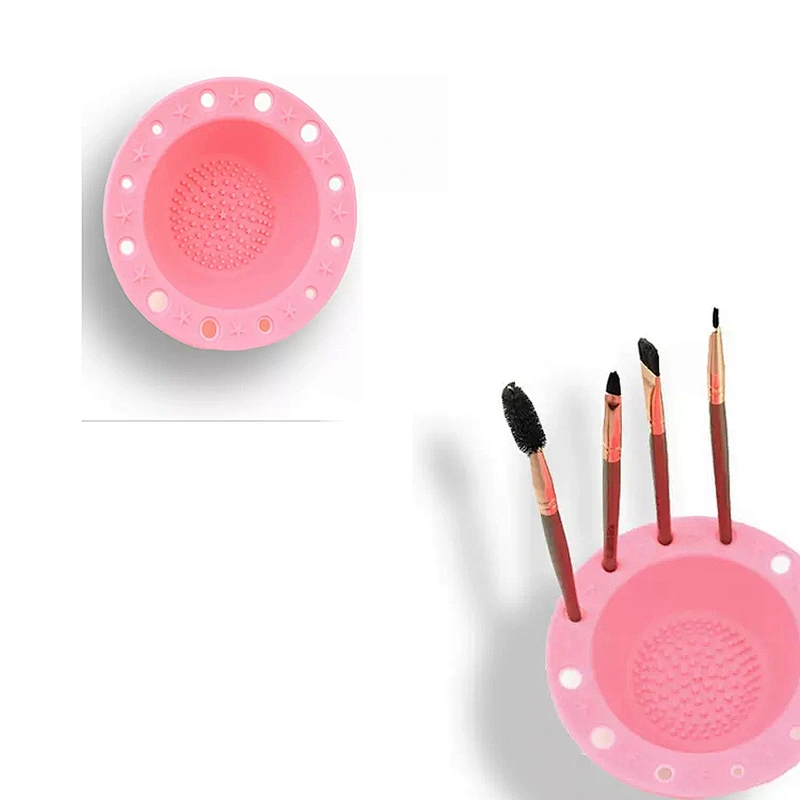 JZG Newest Design Bowl Shape Private Label Cosmetic Make Up Silicone Makeup Brush Cleaner Holder Brush Cleansing Makeup Pad Mat