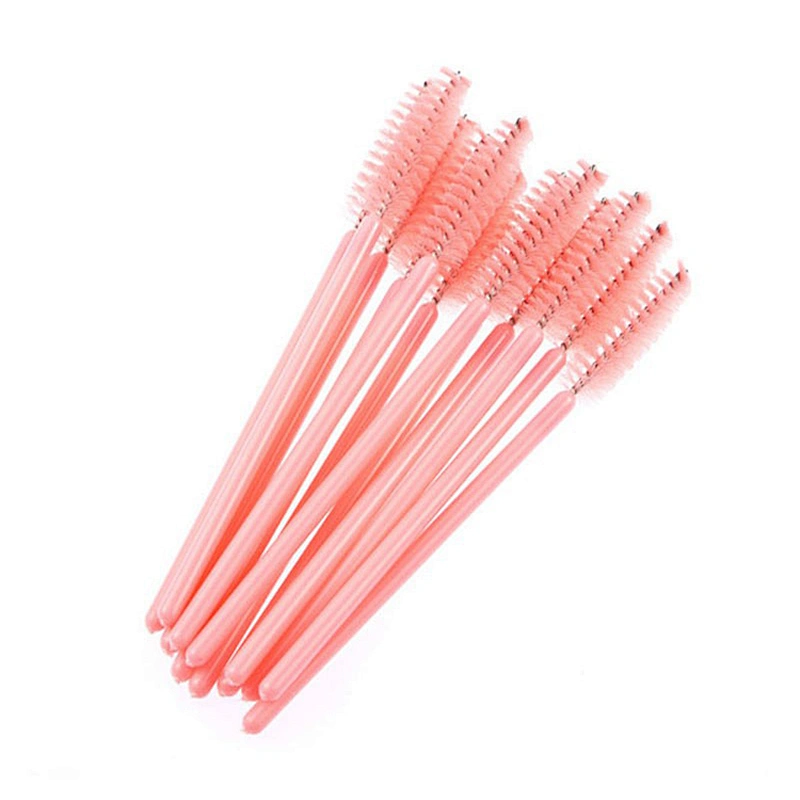 JZG Wholesale Hot Sale Private Label Black Pink Eyelash Extension Disposable Mascara Wands Makeup Eyebrow Brush Applicator