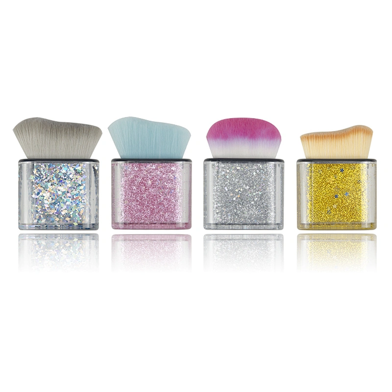 1PCS High Quality Shiny Liquid Face Private Label Square Cosmetic Brush Powder Foundation kabuki Blush Makeup Brushes