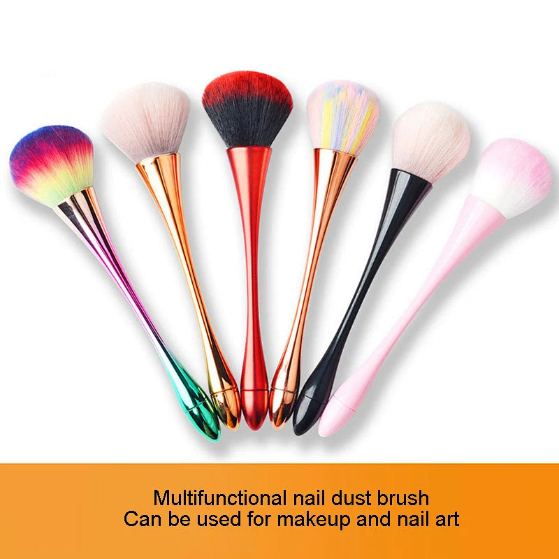 Wholesale Small waist Colorful nail brush High Quality soft nail dust brush Beauty nail cleaning brush
