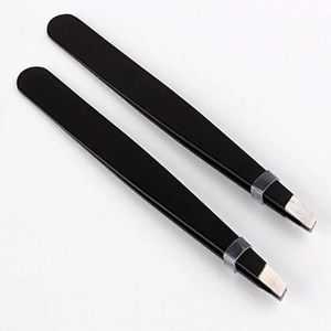 JZG 1pcs Can Make Custom Logo Black Eyelash Tweezers For Lashes Extension, Custom Logo Eyelash Tweezers