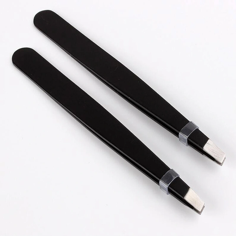 JZG 1pcs Can Make Custom Logo Black Eyelash Tweezers For Lashes Extension, Custom Logo Eyelash Tweezers