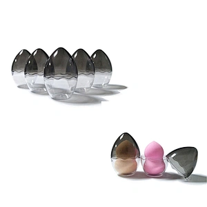 JZG Factory Custom Logo Mini Travel New Design Egg Shape Cosmetic Beauty Sponge Stand Holder Powder Makeup Puff Sponge Holder