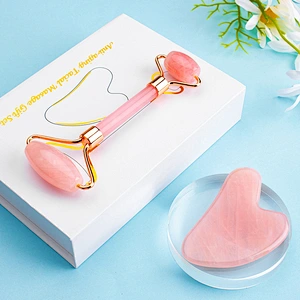 Jade Roller Massager Rose Quartz Massager Natural Stone Facial Roller
