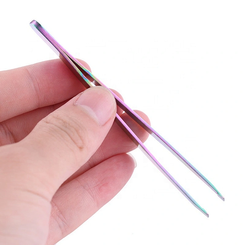 Professional Multi-function Slanted Angled Eyebrow Trimmer False Eyelash Tweezers Scissor