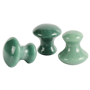 New Green Jade Spa Hot Oil Stone Gua Sha Massage Natural Health Care Tool Mushroom