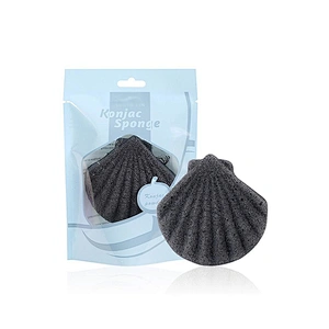 JZG Custom 100% Natural Konjac Sponge Set with Activated Bamboo Charcoal - Body & Facial Sponge Deep Cleansing Sponge Organic
