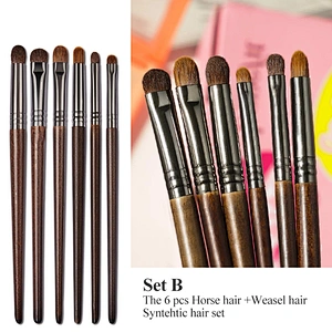 Cosmetic 2/6 pcs Goat Hair Makeup Eyeshadow Brush Set Tool Soft Makeup brushes