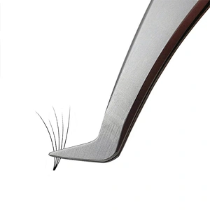 JZG 1pcs Silver Volume Eyelash Extensions Tweezer Set Stainless Steel Eyebrow Applicator Tweezers