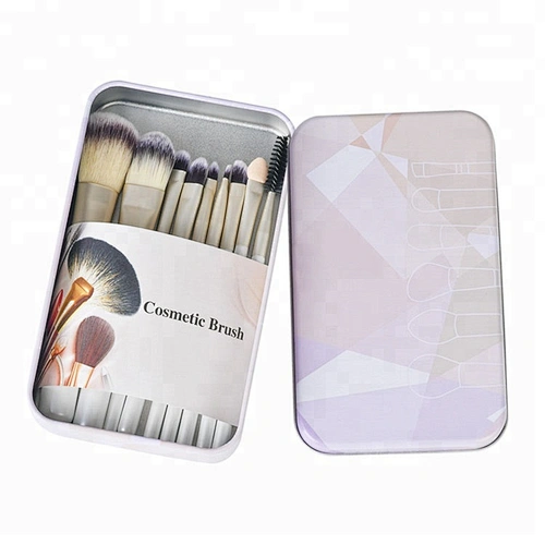 Imported Wholesale Makeup Brushes Set 9pcs Powder Foundation Cosmetics Makeup Brush Essential Kit with Metal Box