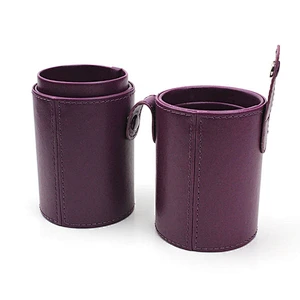 Hot PU leather travel cosmetics portable tools makeup brushes holder