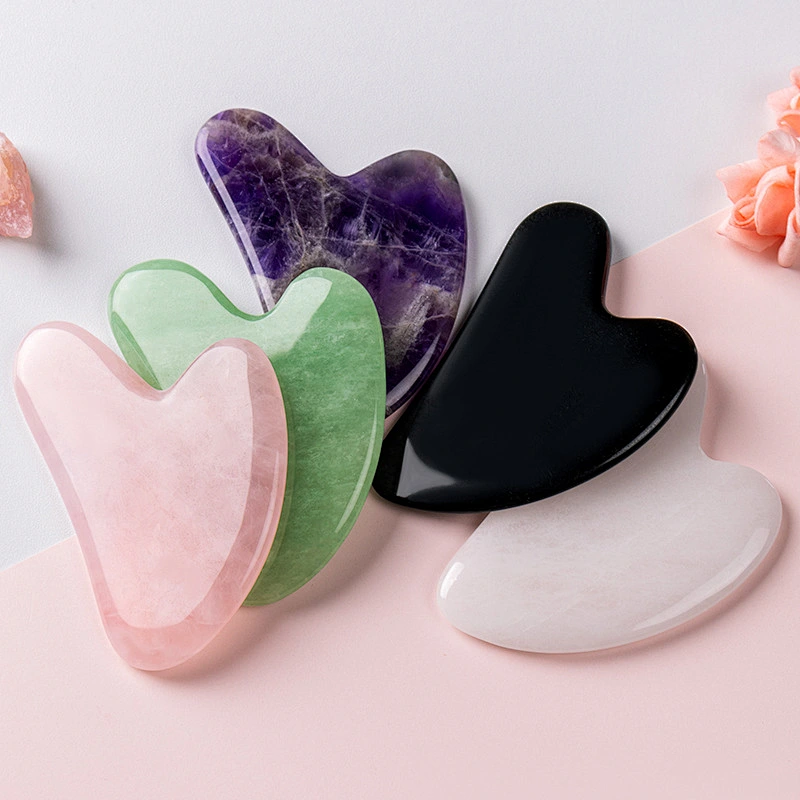 NEW Hot Sale Gua Sha Guasha Board White Heart Jade Stone Scraping Massage Tool gua sha board