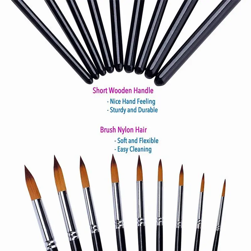 Wholesale cosmetic tools custom logo artist paint wooden nail art brush