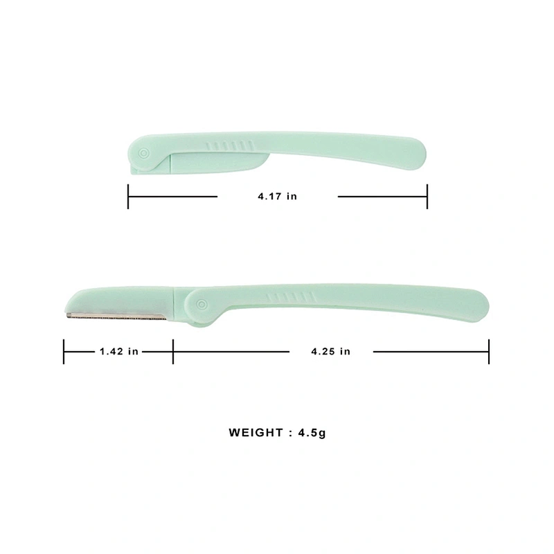 JZG 1pcs High Quality Folding Private Label Ladies Face Razor White Eyebrow Razor Trimmer Shaver