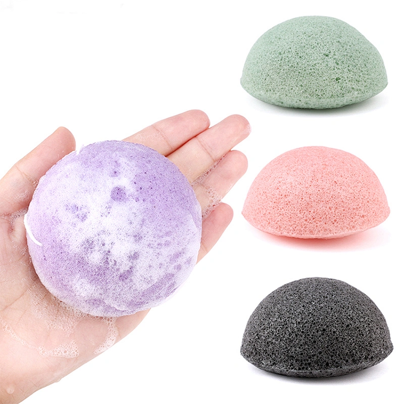 JZG Custom 100% Natural Facial Exfoliating Skin Care Private Label Organic Konjac Sponge for Skin Type Hypoallergenic Cleaning