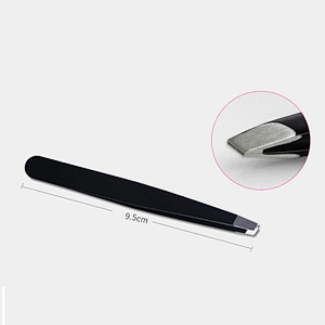 JZG 1pcs Black Wholesale Best Tools Private Label LOGO OEM Custom Professional Eyebrow Tweezers